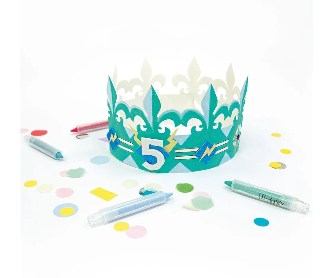 Folia 6 Coronas de Papel White Crown^Niños Manualidades Para Niños