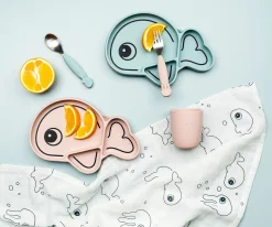 Done by Deer 2 Cubiertos Antideslizantes Yummyplus Sea Friends Azul^ Cubiertos Infantiles