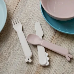 Done by Deer 3 Cubiertos Kiddish Deer Friends Mustard^ Cubiertos Infantiles