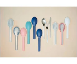 Mepal 3 Cubiertos Personalizables con Funda Vivid Mauve^ Cubiertos Infantiles