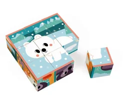 Niños Janod 9 Cubos de Cartón Animales