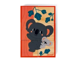 Niños Janod 6 Cubos de Madera Animales