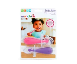 Munchkin 2 Cucharas Silicona Aprendizaje Gentle Rosa/Morado