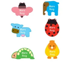 Tutete 6 Etiquetas para Ropa Animales siluetas^ Etiquetas Personalizadas