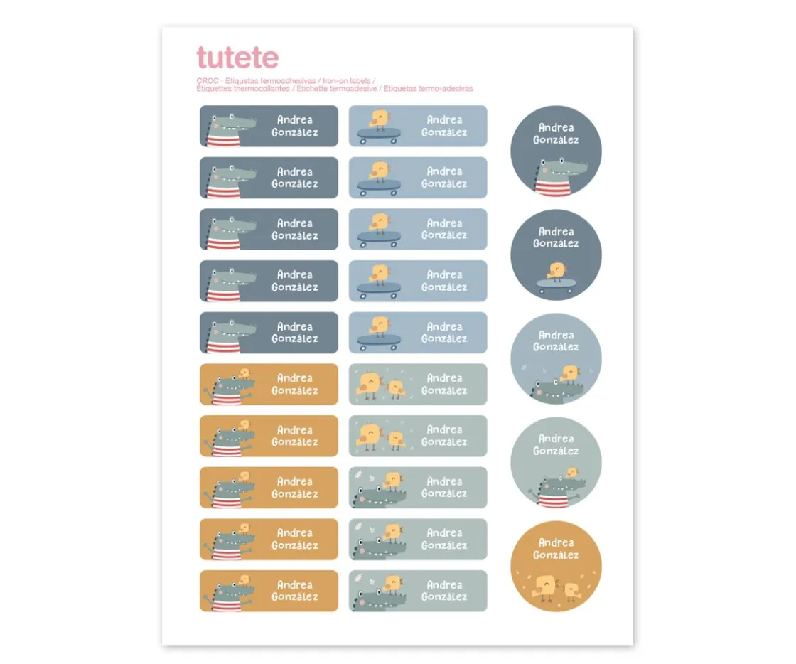 Tutete 25 Etiquetas para Ropa Croc^ Colecciones Vuelta Al Cole