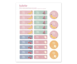 Tutete 25 Etiquetas para Ropa Fruits