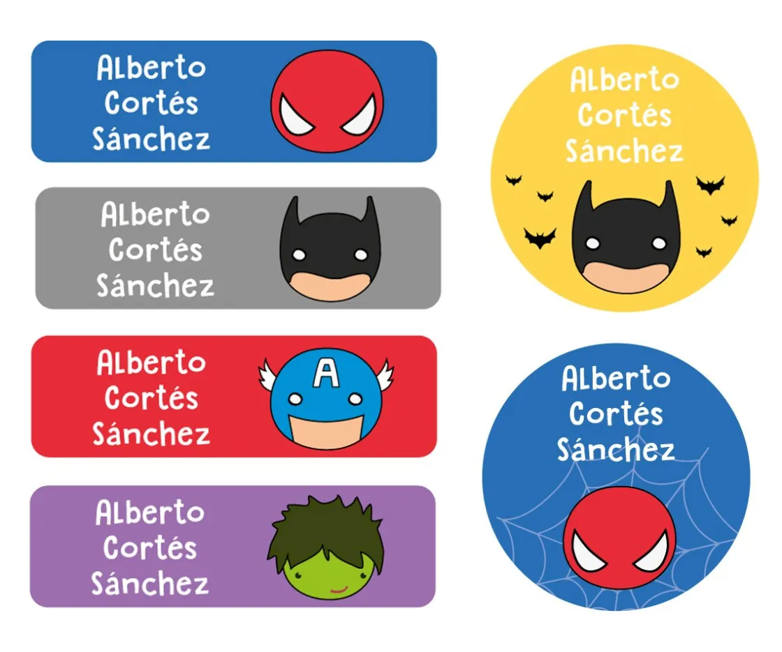 Tutete 25 Etiquetas para Ropa Héroes^ Etiquetas Personalizadas