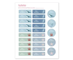 Tutete 25 Etiquetas para Ropa Ocean