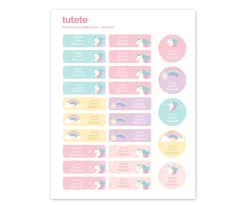 Tutete 25 Etiquetas para Ropa Unicornio
