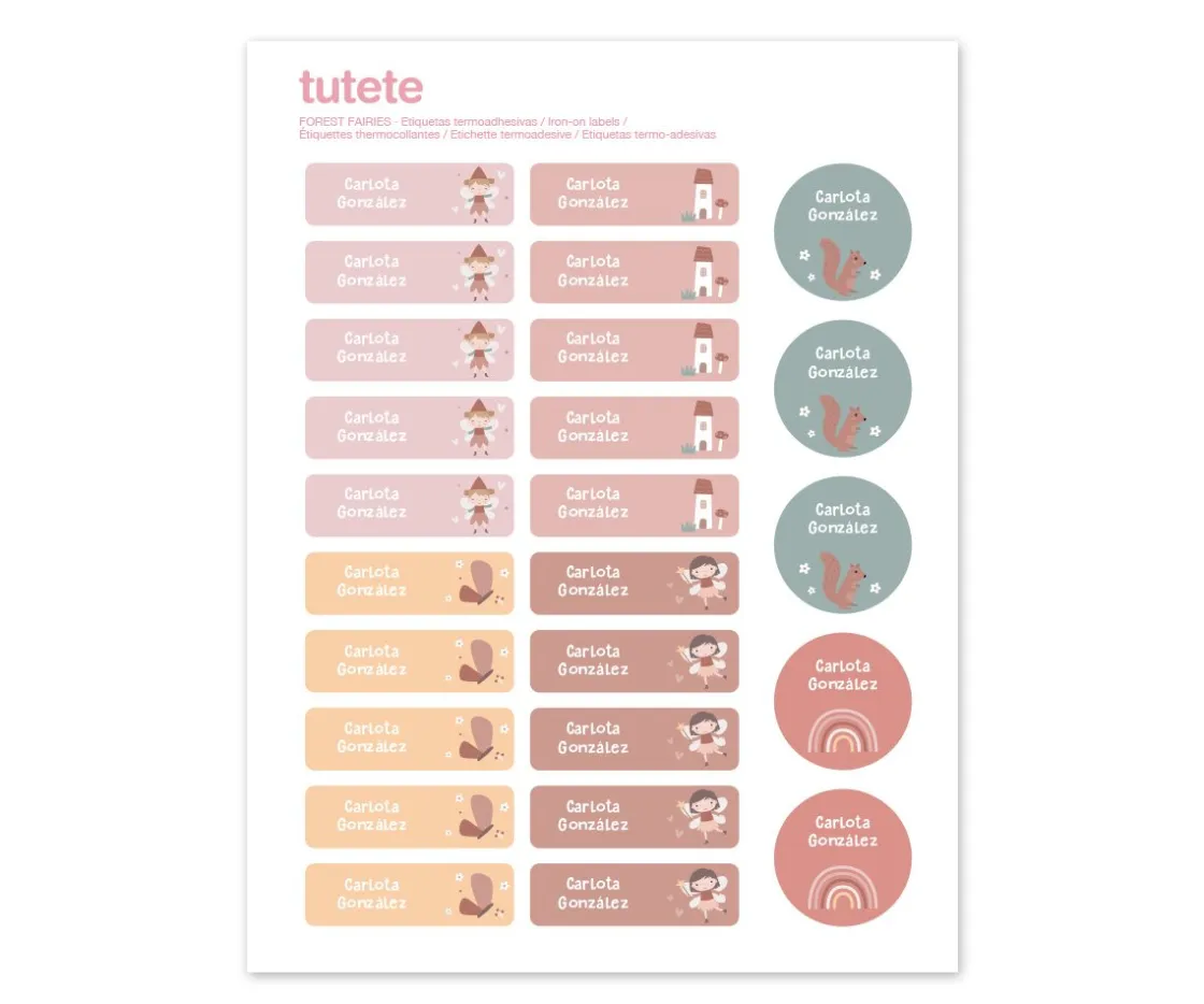Tutete 25 Etiquetas para Ropa Wild Fairies^ Colecciones Vuelta Al Cole