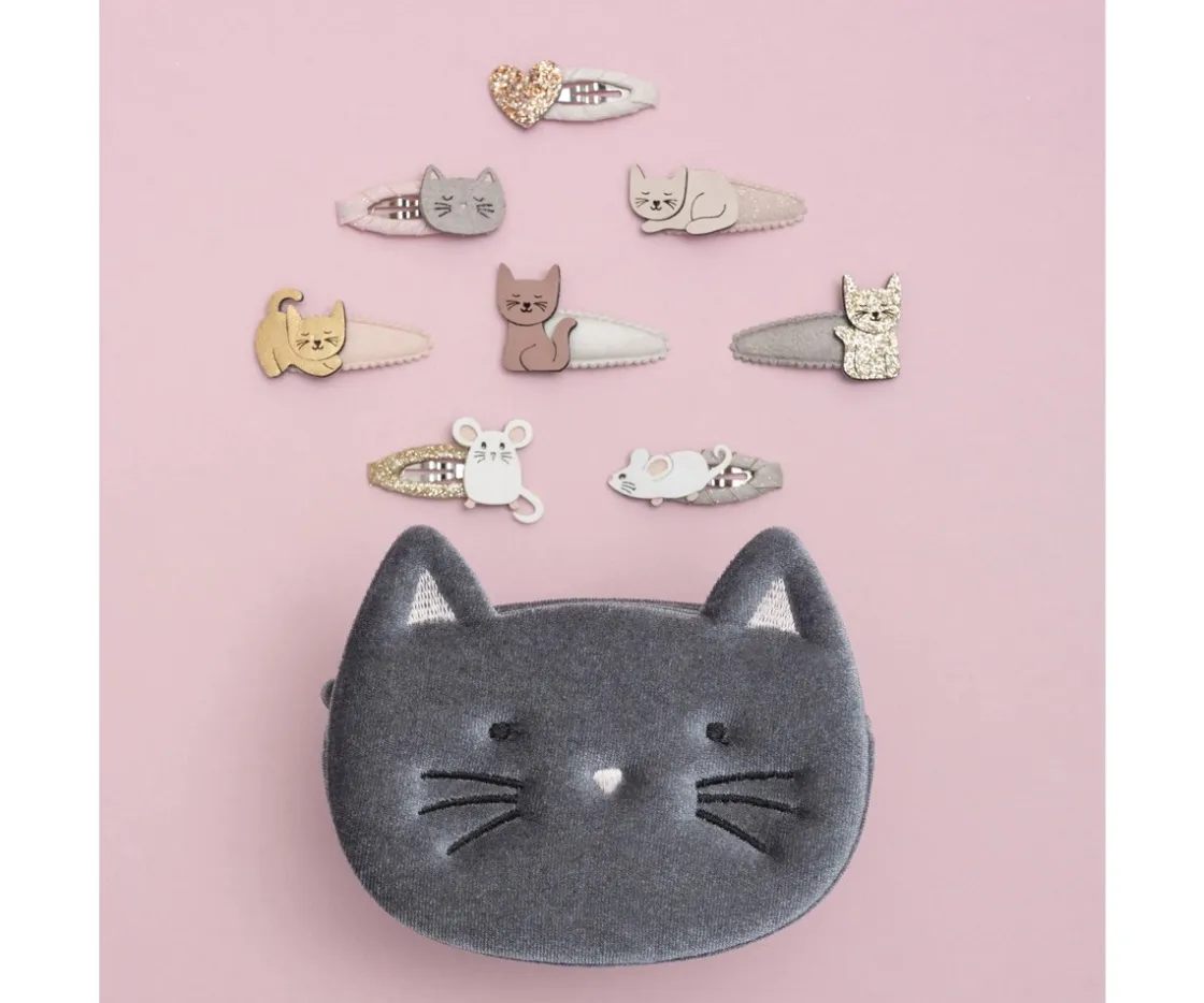 Mimi & Lula 5 Mini Clips Clic Clasc Cat & Mouse^ Accesorios De Pelo