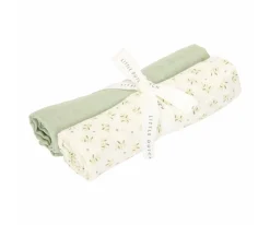 Little Dutch 2 Muselinas Pequeñas Blueberry Leaves Sage^ Muselinas Bebé