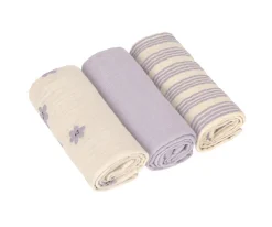 Lassig 3 Muselinas Tiny Team Pastel Lilac^ Muselinas Bebé