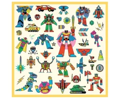 Niños Djeco 160 Pegatinas Metalizadas Robots