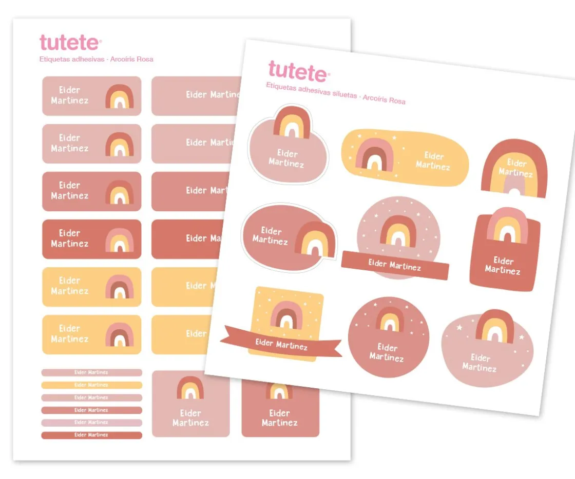 Tutete 29 Pegatinas para Objetos Arcoíris Rosa
