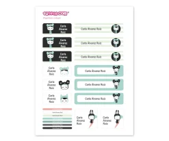 Esther Gili 30 Pegatinas para Objetos Blanco y Negro^ Etiquetas Personalizadas