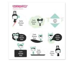 Esther Gili 30 Pegatinas para Objetos Blanco y Negro^ Etiquetas Personalizadas