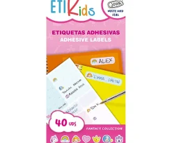 Etikids 40 Pegatinas para Objetos "Escribe tu Texto" Fantasía^ Etiquetas Personalizadas