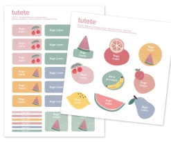 Tutete 29 Pegatinas para Objetos Fruits