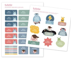 Tutete 29 Pegatinas para Objetos Little Monsters