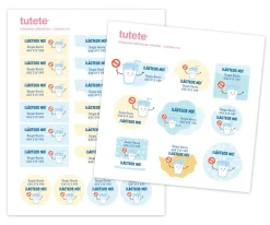 Tutete 25 Pegatinas para Objetos Lácteos No^ Etiquetas Personalizadas