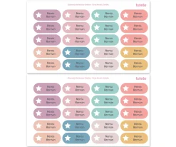 Tutete 40 Pegatinas para Objetos Rosa Nordic Estrella^ Etiquetas Personalizadas