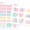 Tutete 30 Pegatinas para Objetos Unicornio^ Colecciones Vuelta Al Cole