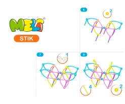 Niños Meli 150 Piezas Stik Pastel