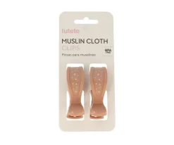 Tutete 2 Pinzas para Muselinas Caramelo^ Muselinas Bebé