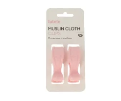 Tutete 2 Pinzas para Muselinas Rosas^ Muselinas Bebé