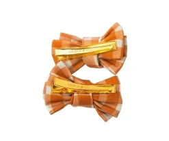 Grech & Co 2 Pinzas para Pelo con Lazo de Coleta Sienna Gingham^ Accesorios De Pelo