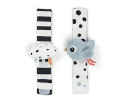 Niños Done by Deer 2 Pulseras Sonajero Happy Clouds Blue