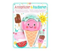 moses 1 Unidad Sacapuntas y Goma de Helado Be Happy^ Material Escolar