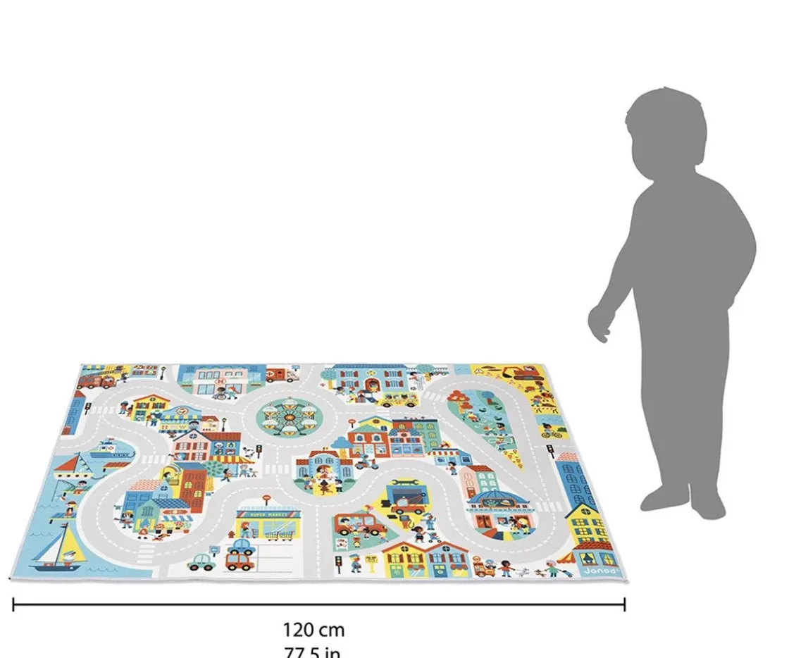 Niños Janod Alfombra con Circuito Ciudad Cross Roads