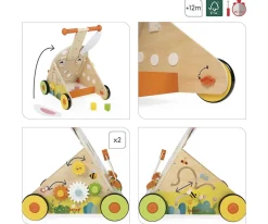 Niños Janod Andador de Actividades Conejo de Madera