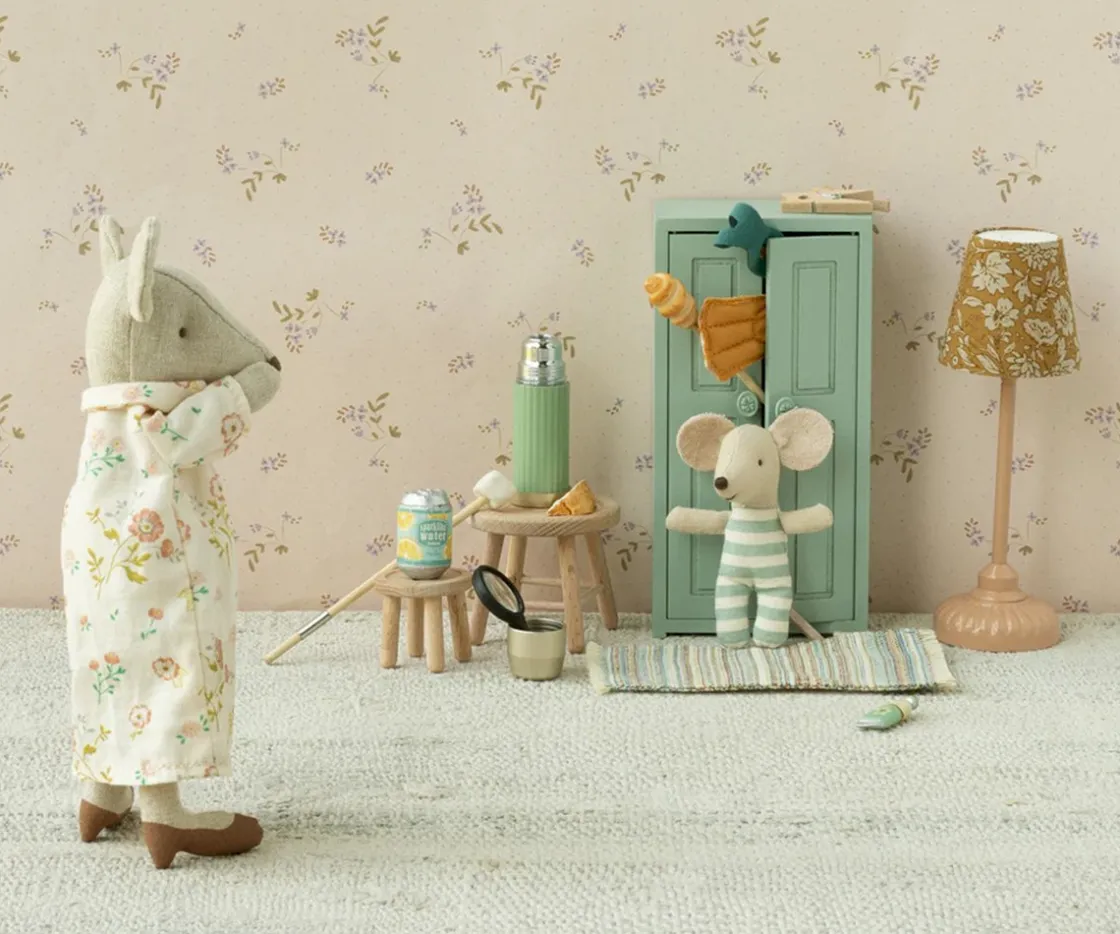 Maileg Armario de Madera Crema Ratón^Niños Casa De Muñecas De Madera