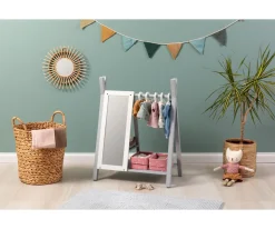 Niños Musterkind Armario Perchero para Muñecas Viola Gris/Blanco