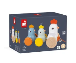 Niños Janod Arrastre Gallina y Pollitos