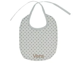 Cristina de Jos'h Babero Algodón Mini Star Grey Personalizable
