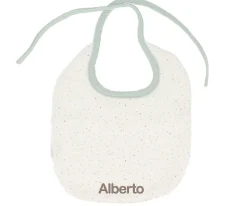 Cristina de Jos'h Babero Algodón Rainbow Dots Verde Personalizable^ Baberos Personalizados