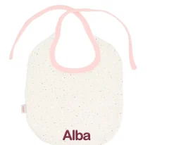 Cristina de Jos'h Babero Algodón Rainbow Dots Rosa Personalizable