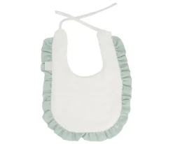 Cristina de Jos'h Babero Algodón Volante Rainbow Dots Verde Personalizable