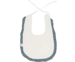 Cristina de Jos'h Babero Algodón Volante Rainbow Dots Azul Personalizable^ Baberos Personalizados