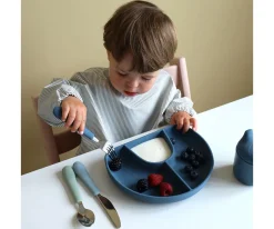 Cam Cam Babero con Mangas Classic Stripes Blue^ Baberos