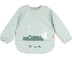 Done by Deer Babero con Mangas Croco Green 6-18m Personalizable^ Baberos Con Manga