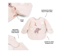 Done by Deer Babero con Mangas Playground Powder Personalizable