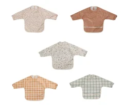 Grech & Co Babero con Mangas Smock Buckwheat Plaid