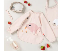 Done by Deer Babero con Mangas Tiny Farm Powder 6-18m Personalizable