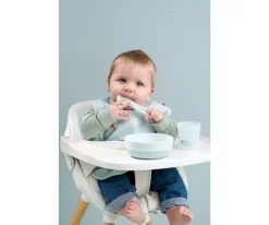 Done by Deer Babero con Velcro Playground Blue