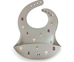 Noui Noui Babero de Silicona Ice Cream-Grey^ Baberos